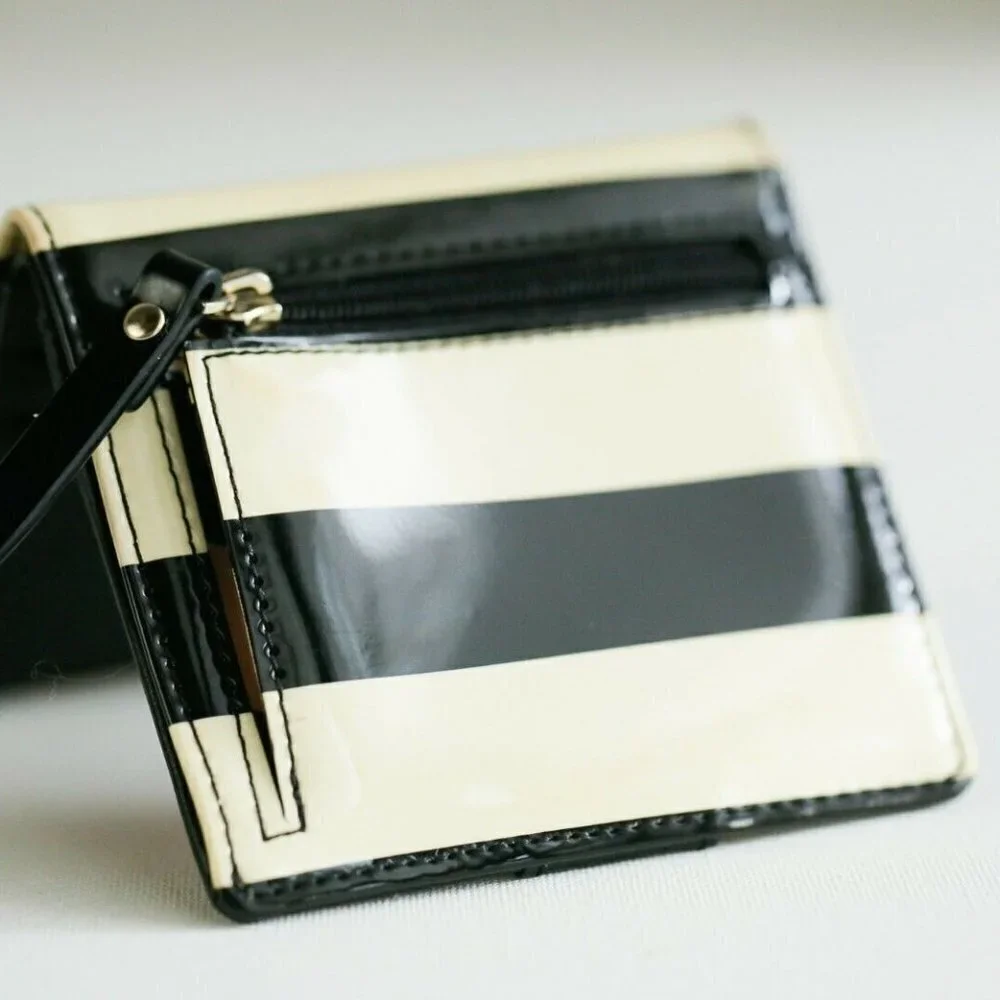 Kate Spade Classic Ivory Black Patent Wallet